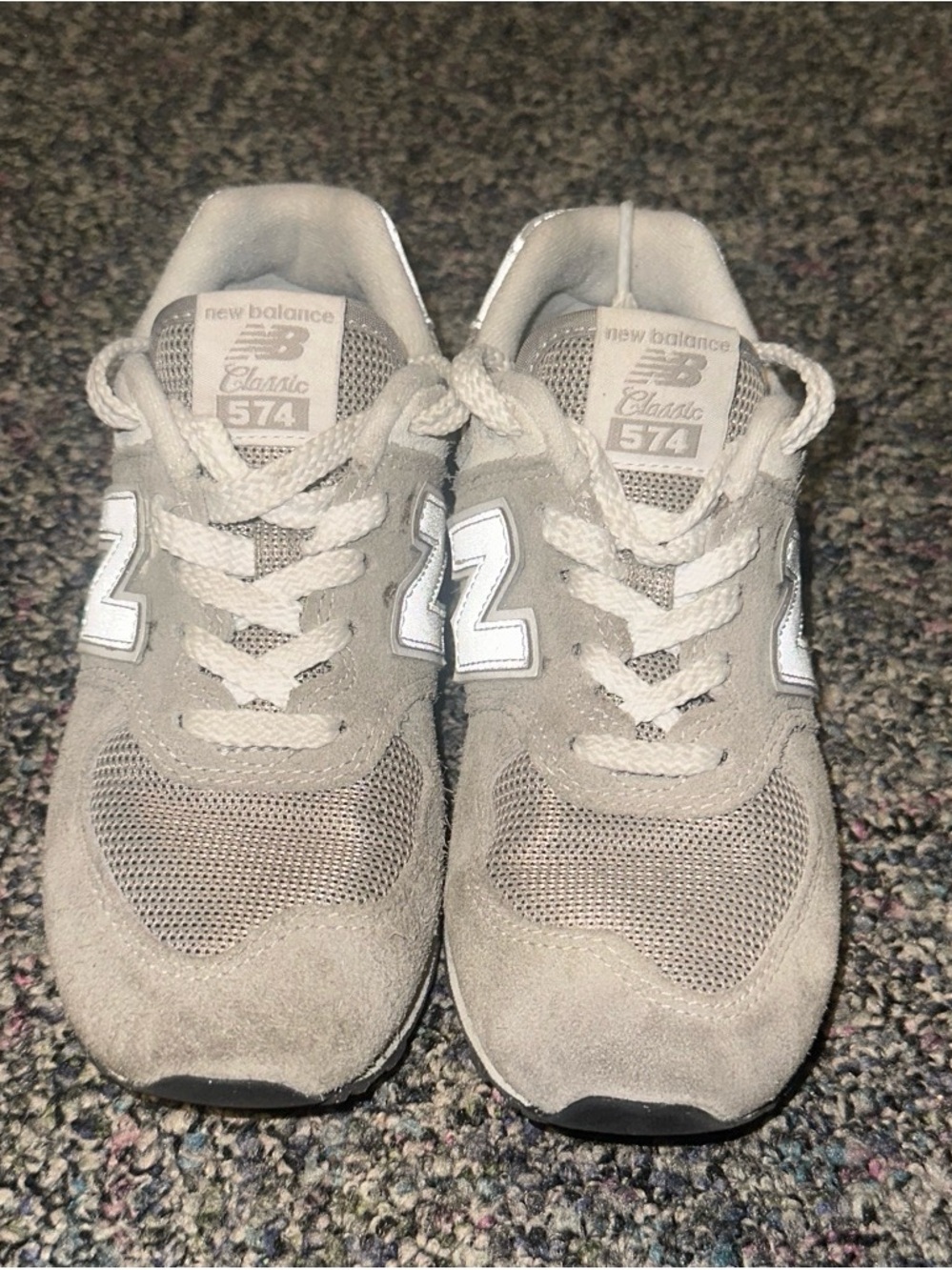 New Balance Kids 574 Classic Sneakers in Gray and White